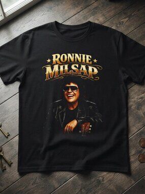 Ronnie Milsap Vintage Country Music Legend Graphic Black T-Shirt